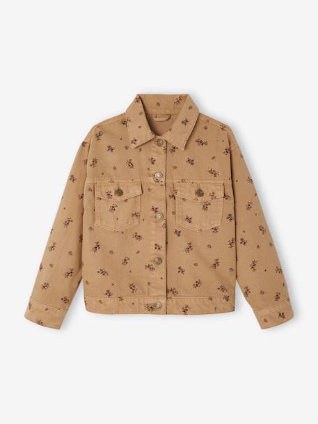 Floral Jacket for Girls printed beige - vertbaudet enfant 