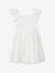 Robe cérémonie fille satin de coton à volants blanc+écru+rose pâle+vert sauge - vertbaudet enfant 