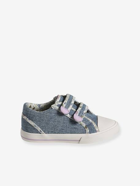 Touch-Fastening Trainers for Girls, Designed for Autonomy denim blue+Light Pink/Print+pale blue+printed pink+YELLOW MEDIUM ALL OVER PRINTED - vertbaudet enfant 