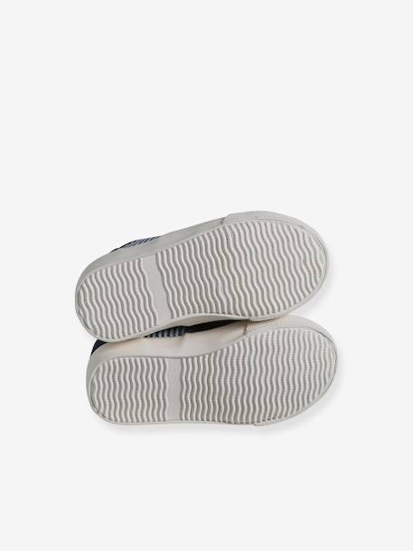 Trainers in Striped Fabric with Elasticated Laces, for Babies striped blue - vertbaudet enfant 