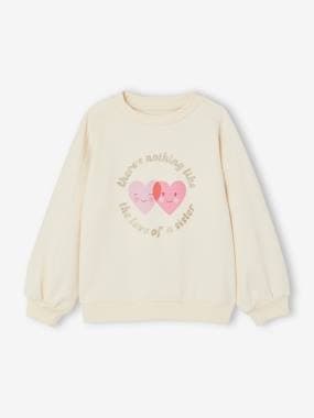 Girls-Cardigans, Jumpers & Sweatshirts-Sweatshirts & Hoodies-Sweatshirt with Fancy Details for Girls