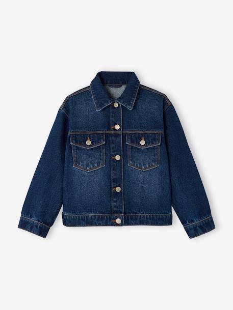 Veste en jean personnalisable fille bleu jean - vertbaudet enfant 