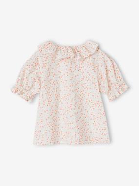 Fille-Chemise, blouse, tunique-Blouse à collerette en gaze de coton fille
