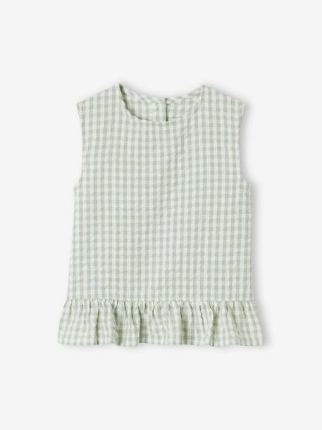 Ensemble fille blouse pantalon 7/8ème rose bonbon+vert sauge - vertbaudet enfant 