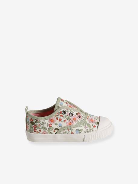 Elasticated Canvas Trainers for Babies printed white - vertbaudet enfant 