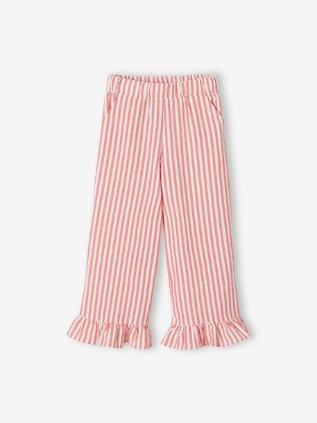 Blouse + 7/8-Length Trouser Combo for Girls red+sage green - vertbaudet enfant 