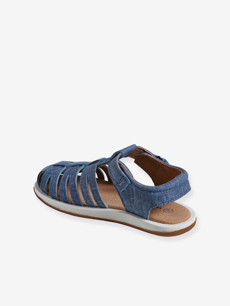 Sandals with Hook-&-Loop Strap for Children, Designed for Autonomy denim blue - vertbaudet enfant 