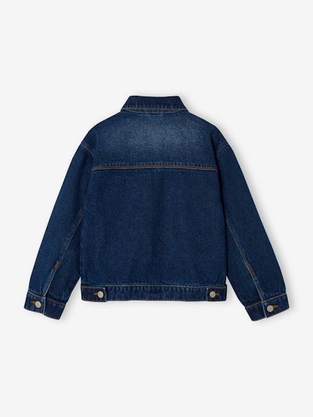 Denim Worker-Style Jacket for Girls denim blue+stone - vertbaudet enfant 