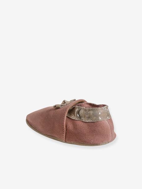 Elasticated, Soft Leather Slip-Ons for Babies old rose - vertbaudet enfant 
