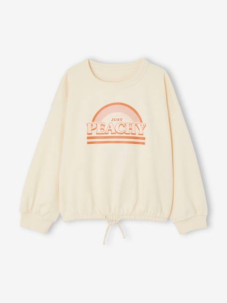 Oversized Sports Sweatshirt for Girls ecru - vertbaudet enfant 