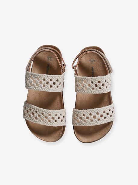 Sandals with Crochet-Effect Straps for Children beige - vertbaudet enfant 