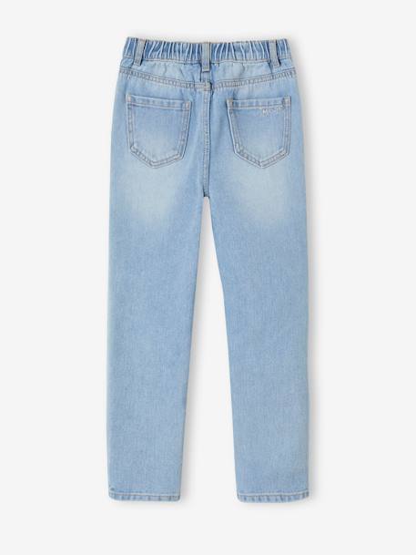 NARROW Hip Morphologik Mom Fit Jeans for Girls denim blue+double stone+stone - vertbaudet enfant 