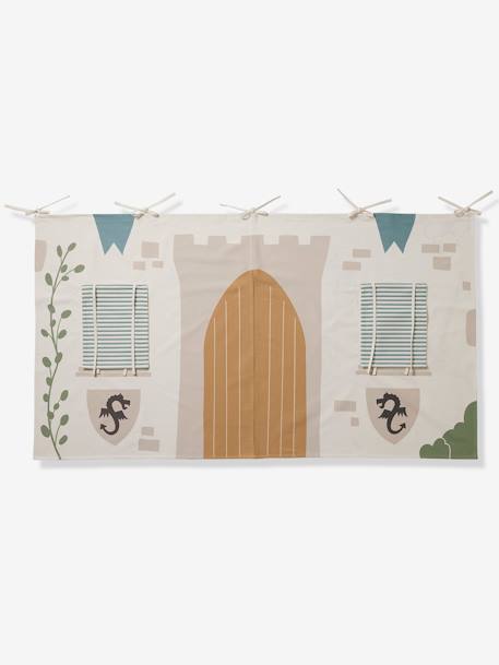 Tente de lit Chevalier pour lit mezzanine mi hauteur ligne Everest blanc imprimé - vertbaudet enfant 