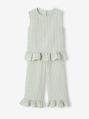 Blouse + 7/8-Length Trouser Combo for Girls  - vertbaudet enfant