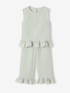 -Ensemble fille blouse pantalon 7/8ème 