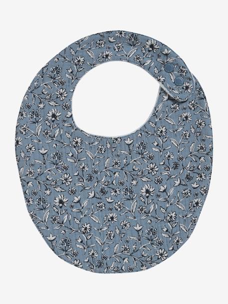 Lot 2 bavoirs naissance bleu imprimé+terracotta - vertbaudet enfant 