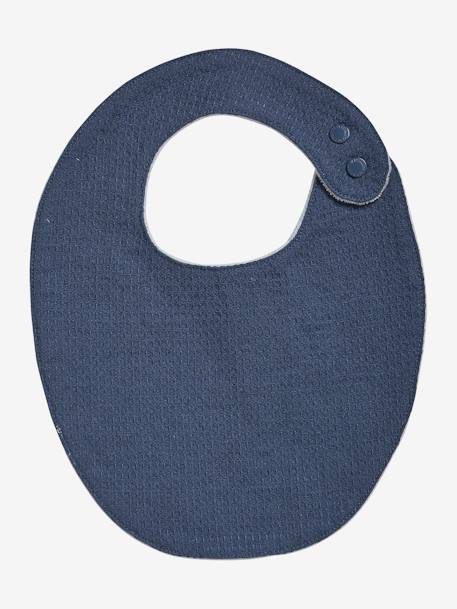 Lot 2 bavoirs naissance bleu imprimé+terracotta - vertbaudet enfant 