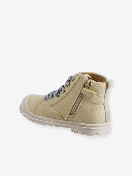 High Top Fabric Trainers, Lug Soles, for Girls pale yellow - vertbaudet enfant 