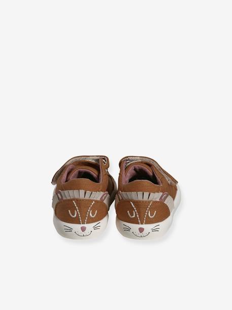 Fabric Trainers with Touch Fasteners, for Baby Boys dark brown+printed beige - vertbaudet enfant 