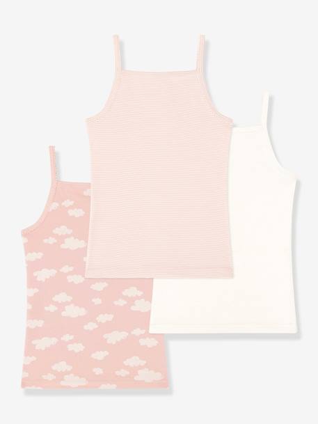 Pack of 3 Sleeveless Tops by PETIT BATEAU pale pink - vertbaudet enfant 
