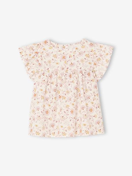 Blouse with Flowers & Cotton Gauze Shorts Combo for Girls pastel yellow+vanilla - vertbaudet enfant 