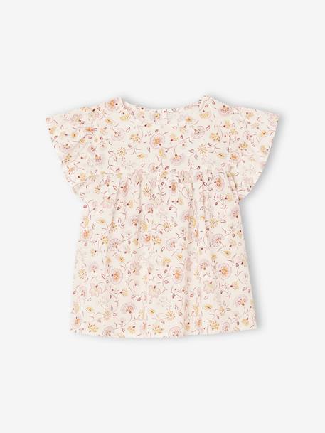 Ensemble fille blouse short en gaze de coton jaune pastel+lilas+vanille - vertbaudet enfant 