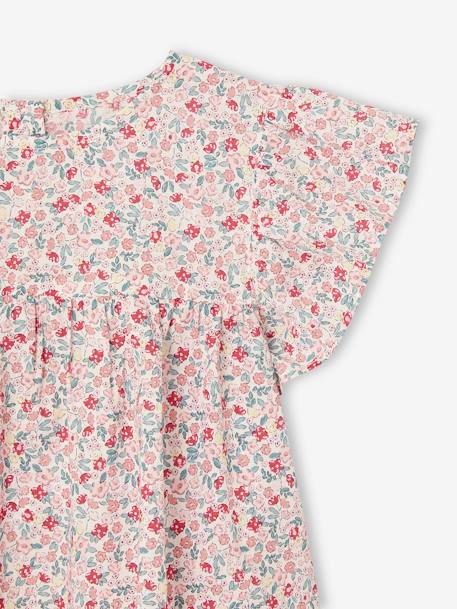Ensemble fille blouse short en gaze de coton jaune pastel+lilas+vanille - vertbaudet enfant 