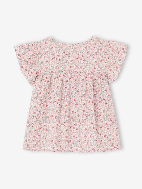 Ensemble fille blouse short en gaze de coton jaune pastel+lilas+vanille - vertbaudet enfant 