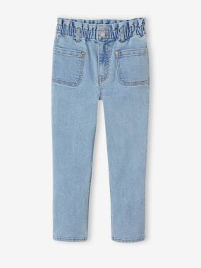Girls-Jeans-Indestructible Paperbag-Style Jeans for Girls