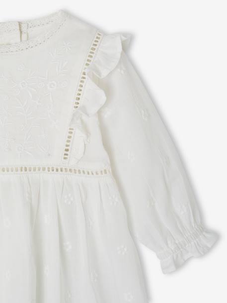 Ensemble cérémonie bébé : robe, bloomer et béguin blanc - vertbaudet enfant 