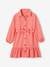 Shirt Dress with Ruffles for Girls coral - vertbaudet enfant 