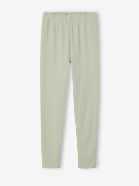 Lot de 2 leggings fille Basics indigo+kaki+marron imprimé+vert sauge - vertbaudet enfant 