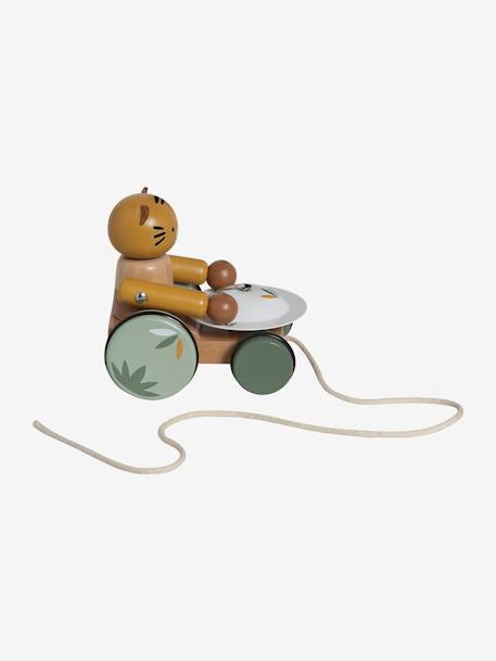 Pull-Along Musical Tiger in FSC® Wood - Tanzania wood - vertbaudet enfant 