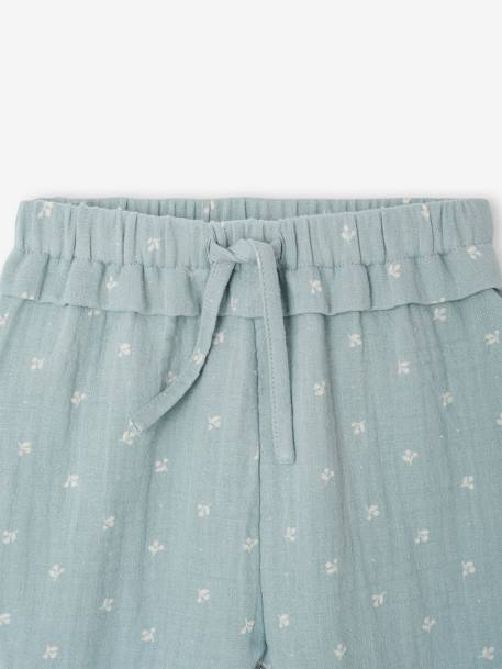 Cotton Gauze Trousers for Babies ecru+grey blue+old rose+pale pink - vertbaudet enfant 