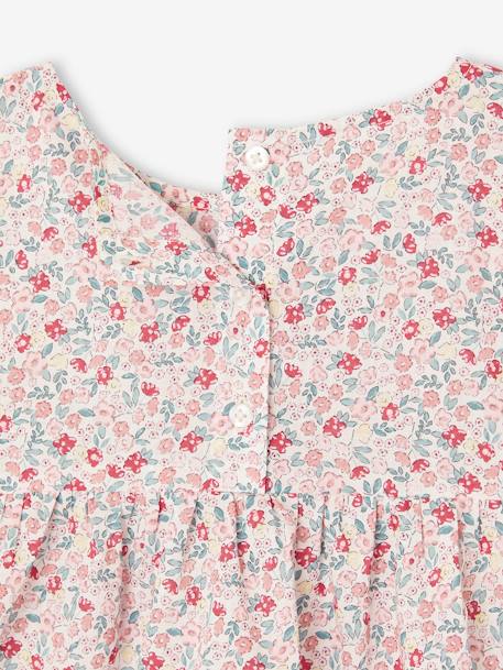 Ensemble fille blouse short en gaze de coton jaune pastel+lilas+vanille - vertbaudet enfant 
