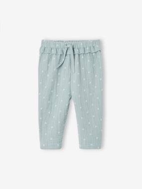 Cotton Gauze Trousers for Babies  - vertbaudet enfant