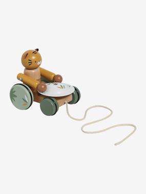 Toys-Baby & Pre-School Toys-Pull-Along Musical Tiger in FSC® Wood - Tanzania