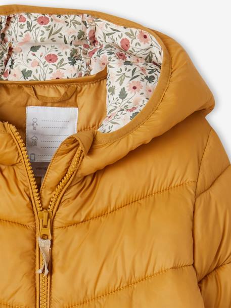 Lightweight Hooded Jacket for Girls lichen+mustard+sky blue - vertbaudet enfant 