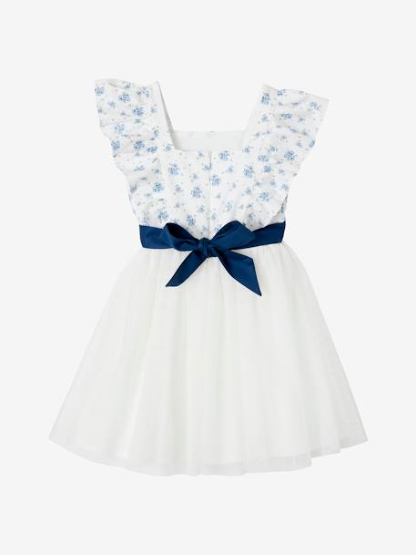 Occasion Wear Ruffled Dress for Girls printed blue+printed pink - vertbaudet enfant 