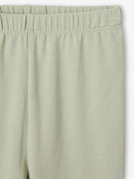 Pack of 2 Basics Leggings for Girls indigo+khaki+printed brown+sage green - vertbaudet enfant 