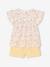 Ensemble fille blouse short en gaze de coton jaune pastel+lilas+vanille - vertbaudet enfant 