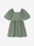 Occasion Wear Dress in Relief Fabric with Smocking for Girls pale pink+sage green - vertbaudet enfant 