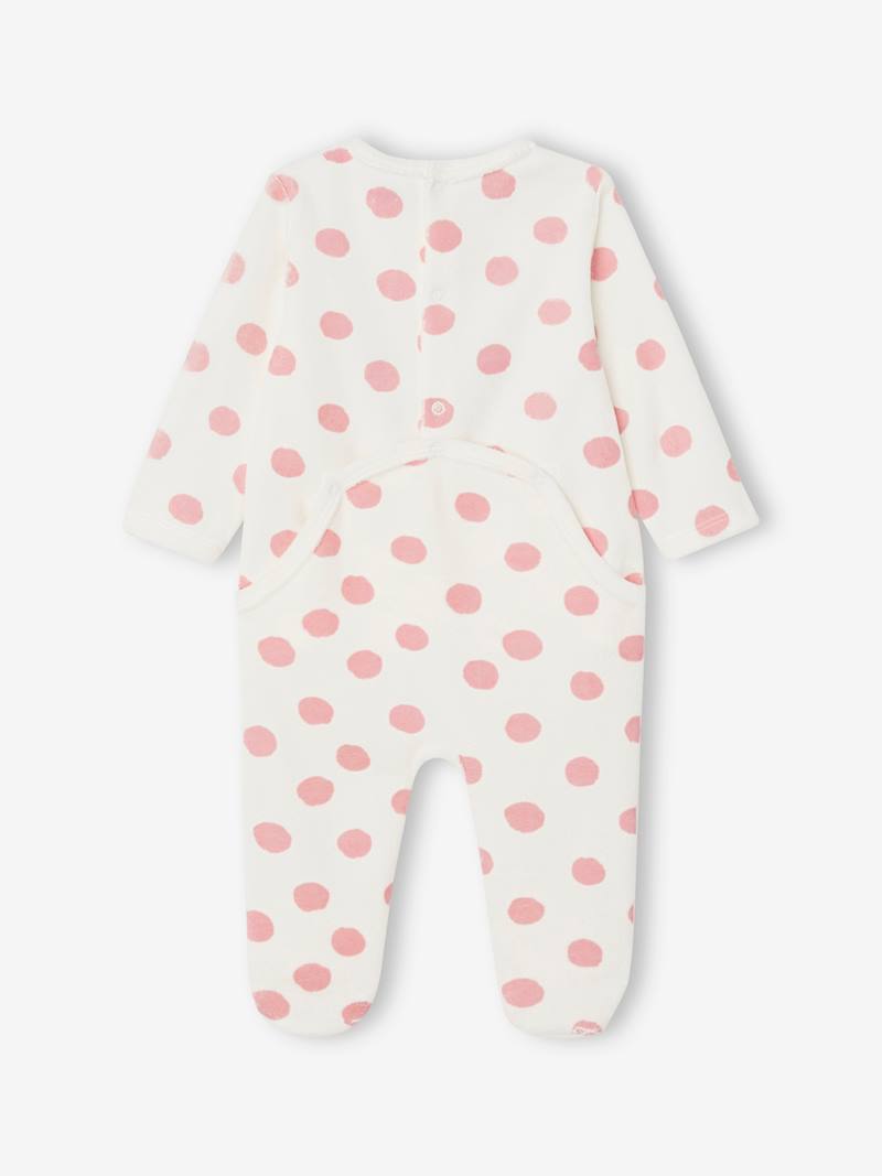 Babyhug Disney Cotton Knit Full Sleeves Night Suit With Minnie Mouse Print - White & Pink main image 1