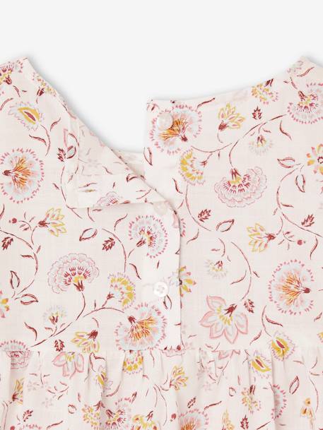 Ensemble fille blouse short en gaze de coton jaune pastel+lilas+vanille - vertbaudet enfant 