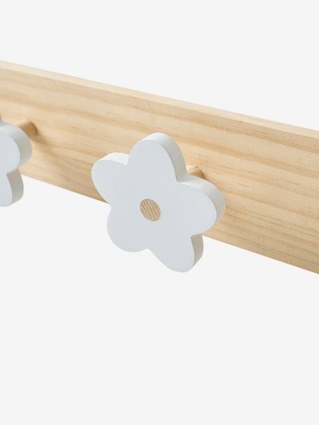 Patère en bois avec 4 fleurs blanc - vertbaudet enfant 