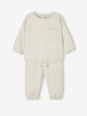 Sweatshirt & Harem-Style Trousers Fleece Combo for Babies  - vertbaudet enfant