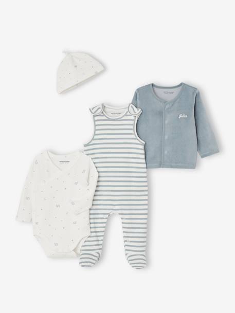 Kit Naissance Vertbaudet - Body Manches Longues, Pantalon Et Bonnet Pour Bébé