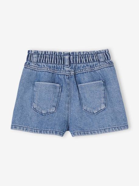 Denim Shorts with Embroidered Daisies, for Babies double stone+stone - vertbaudet enfant 