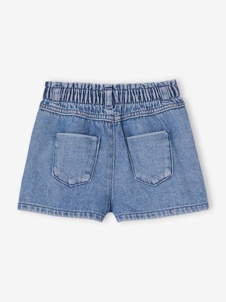 Denim Shorts with Embroidered Daisies, for Babies stone - vertbaudet enfant 