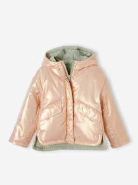Girls-Reversible Parka With Hood, for Girls